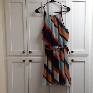 Breathless L Large Dress Sleeveless Belted NWT
